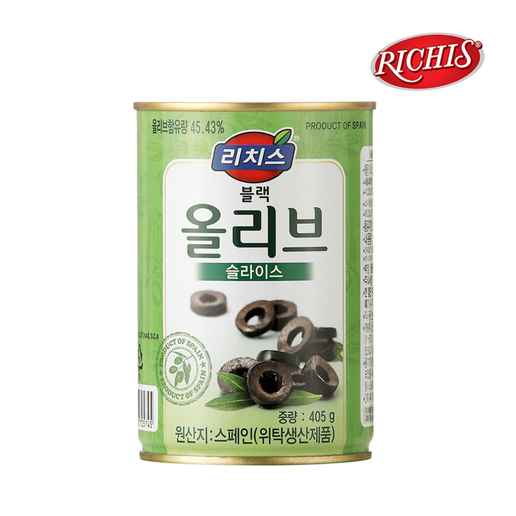  리치스 블랙올리브 슬라이스 405g 피자 파스타 와인안주