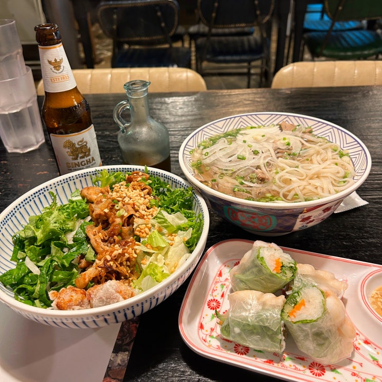  광주 치평동 쌀국수 맛집 잇포 분짜 스프링롤 쌀국수