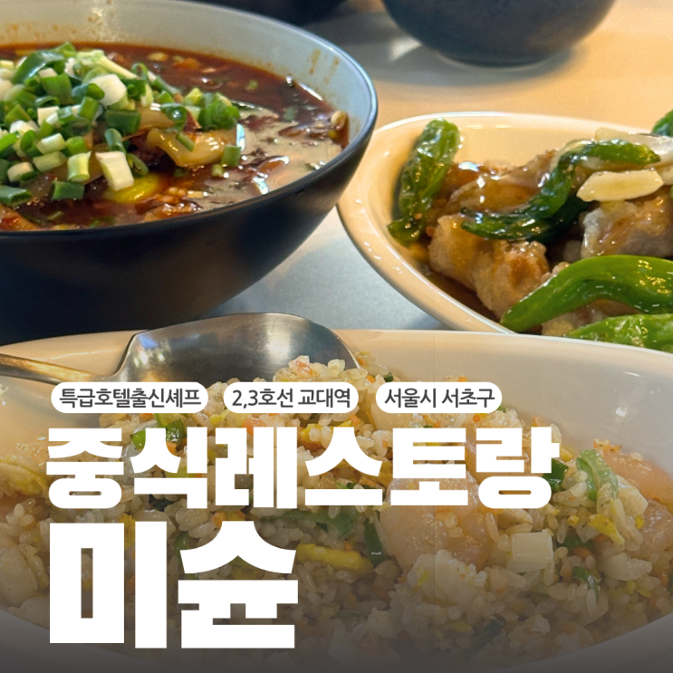  교대역점심맛집 서초동 점심회식추천 호텔 출신 셰프의 분위기 좋은 중식 레스토랑 미슌