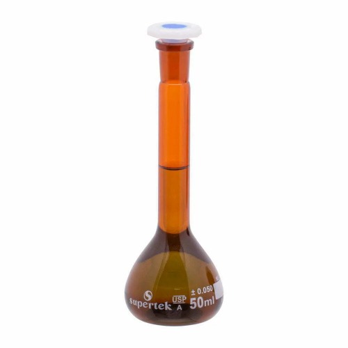  [유리초자] USP 메스 용량 엠버 플라스크, Class A USP Volumetric Amber Flask, Class A