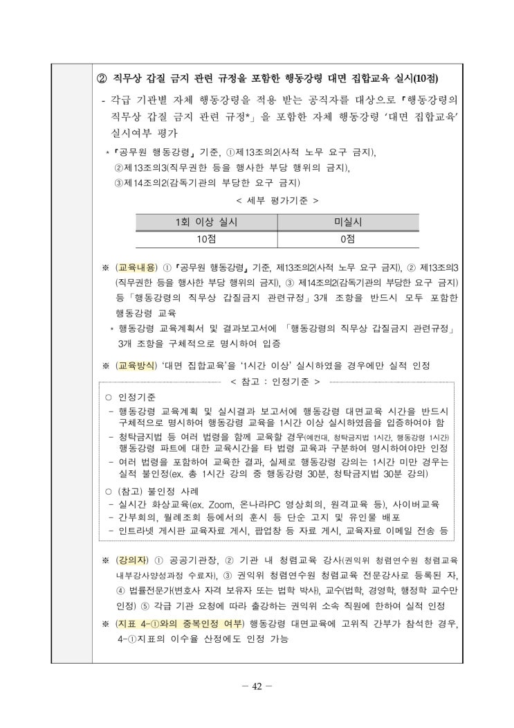  [청렴교육] 2024년도 공공기관 종합청렴도 평가 대상기관 워크숍