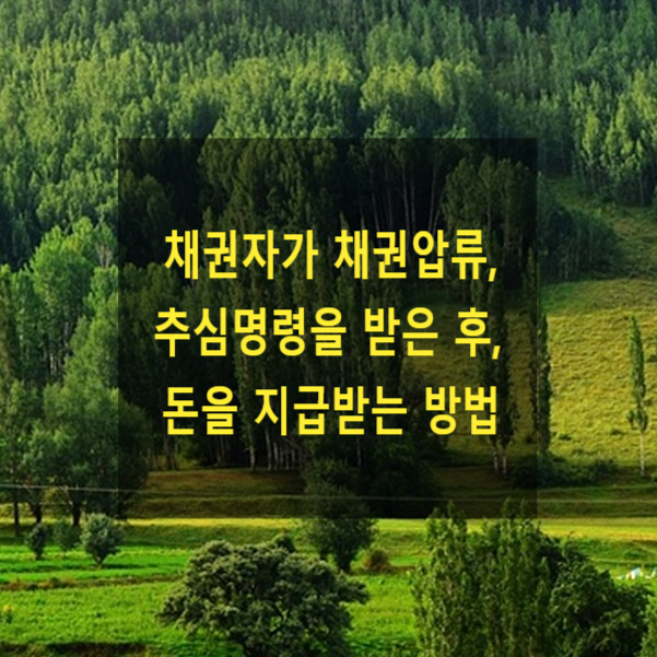  채권자가 채권압류, 추심명령을 받은 후, 돈을 지급받는 방법