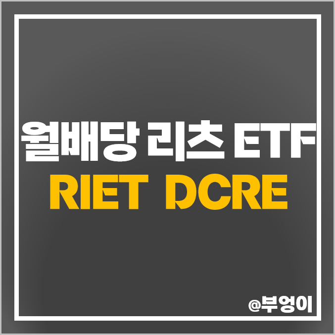 미국 월배당 리츠 ETF RIET DCRE 고배당주 리츠 투자 방법 미국 월배당 리츠 ETF RIET DCRE 고배당주 리츠 투자 방법