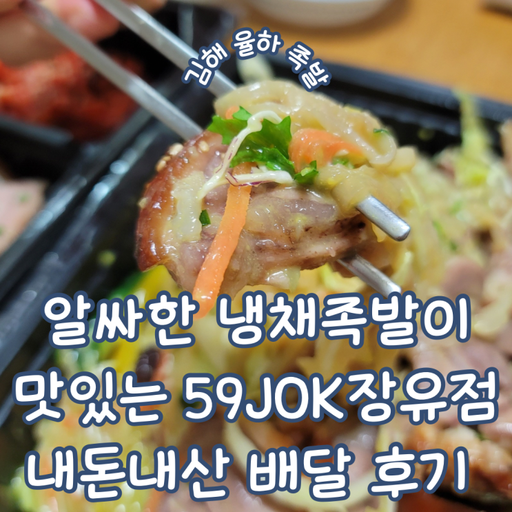  경남 김해 율하 배달 족발 맛집 알싸한 냉채족발이 맛있는 59족 장유점 내돈내산 배달 후기