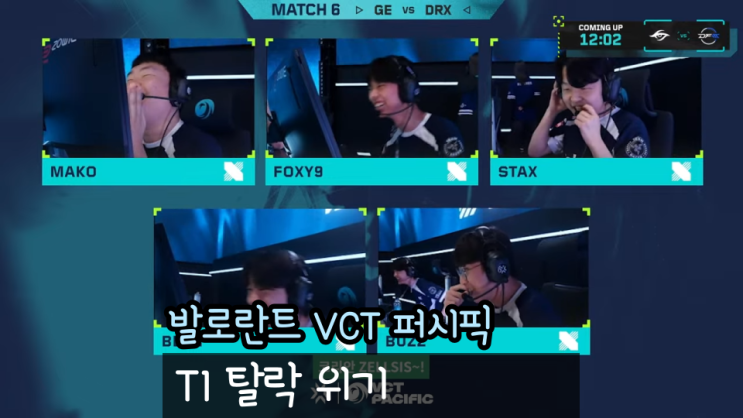  VCT 퍼시픽 스테이지1 2024 발로란트 DRX GEN 조 1위 T1 탈락 위기