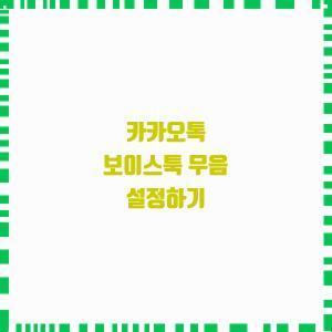  카카오톡 보이스툭 무음 설정하기