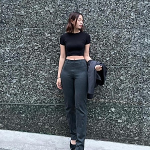 [챌룩] 여성 정장바지 추천, 퀸잇바지 퀸즈셀렉션 스트레이트팬츠 리얼 후기