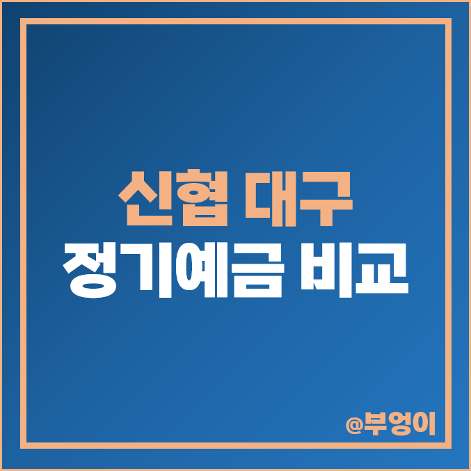 대구 신협 정기예금 금리 비교 고금리 예금 특판 추천 대구 신협 정기예금 금리 비교 고금리 예금 특판 추천