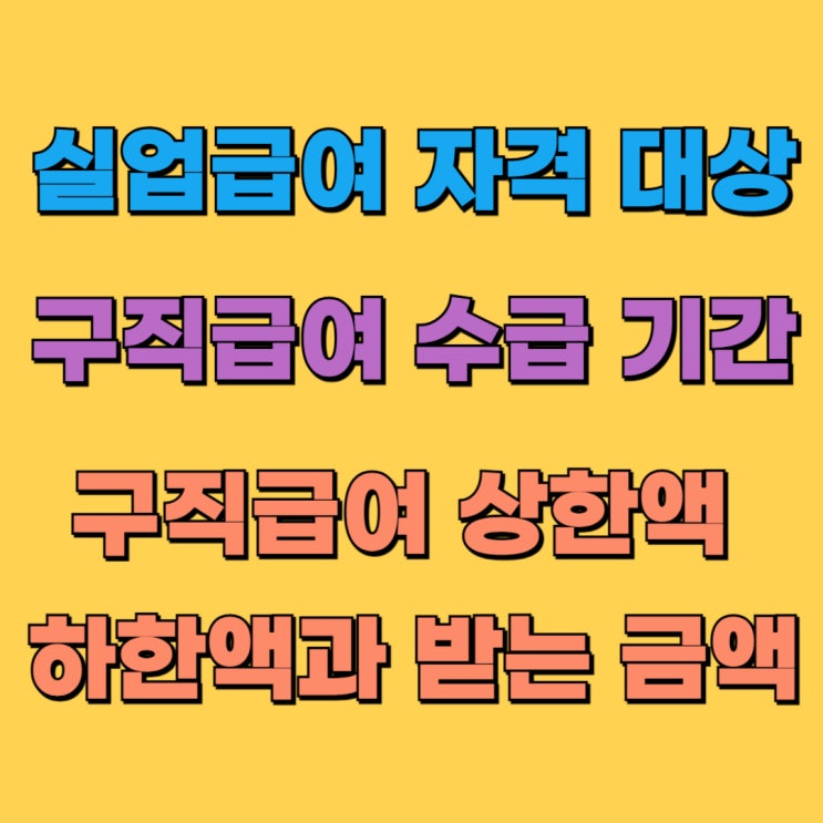  실업급여 자격대상과 수급기간과 받게되는 구직급여 금액