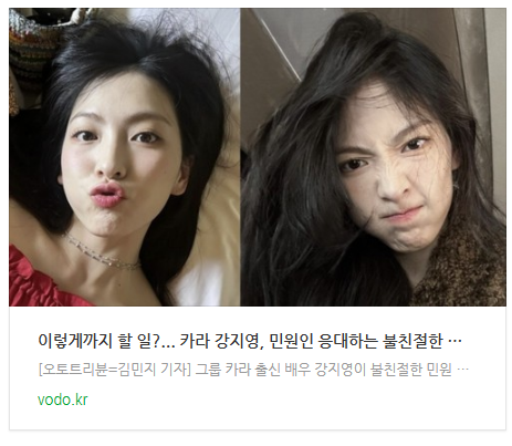 [뉴스] "이렇게까지 할 일?"... 카라 강지영, 민원인 응대하는 불친절한 공무원 저격에 누리꾼 '시끌'