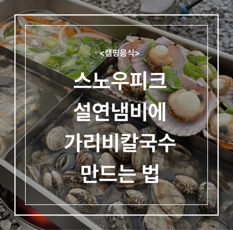 스노우피크 설연냄비와 함께하는 캠핑 요리: 가리비 칼국수