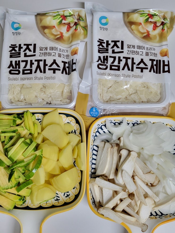  청정원 찰진 생감자 수제비 후기 레시피