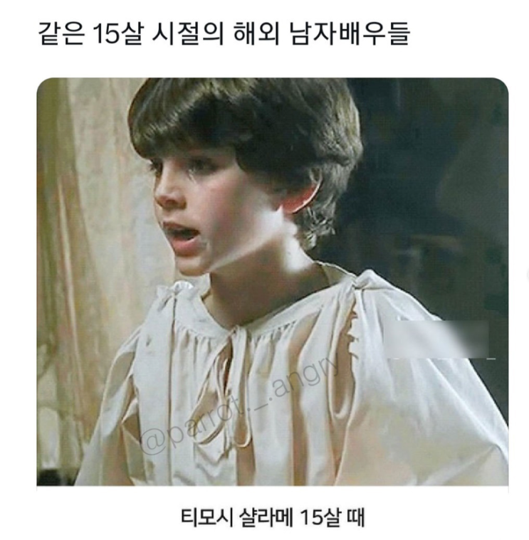 15살 시절의 해외 남자 배우들