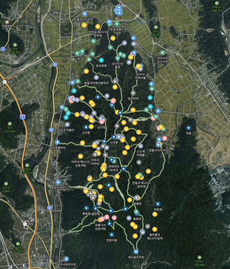   재업로드 (통합본) 경주남산 문화유산, 네이버 지도 저장(즐겨찾기) 기능 이용한 위치 정보 자료 공유