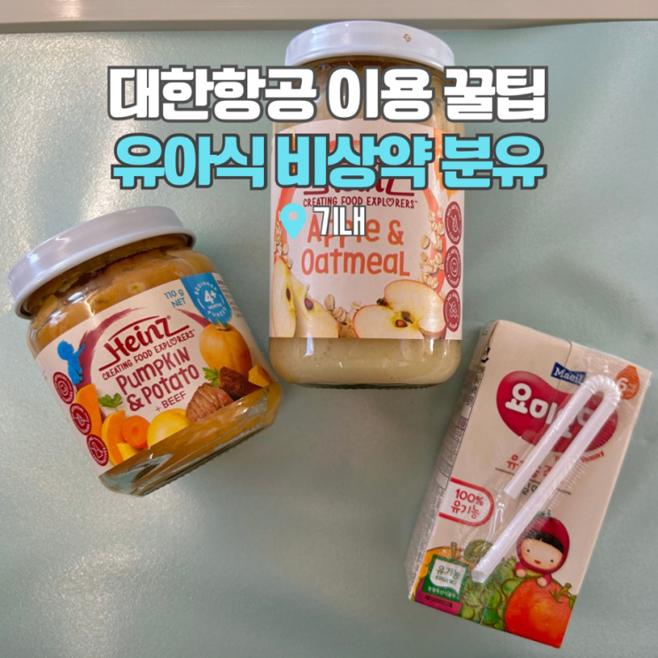  대한항공 유아식 비행기 약 이유식 분유물 아기랑 첫해외여행