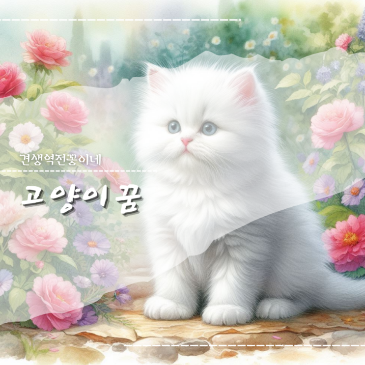  하얀 고양이꿈 해몽 새끼고양이 꿈 태몽 모음