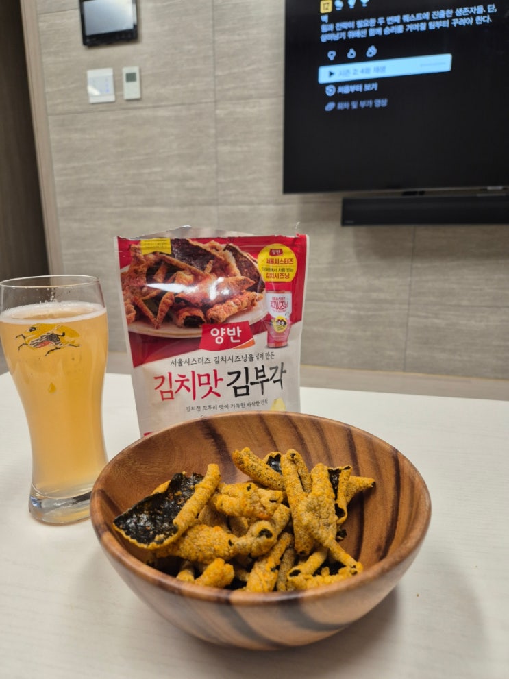 서울시스터즈 김치김부각 김치스낵 맥주 안주로 딱이에요