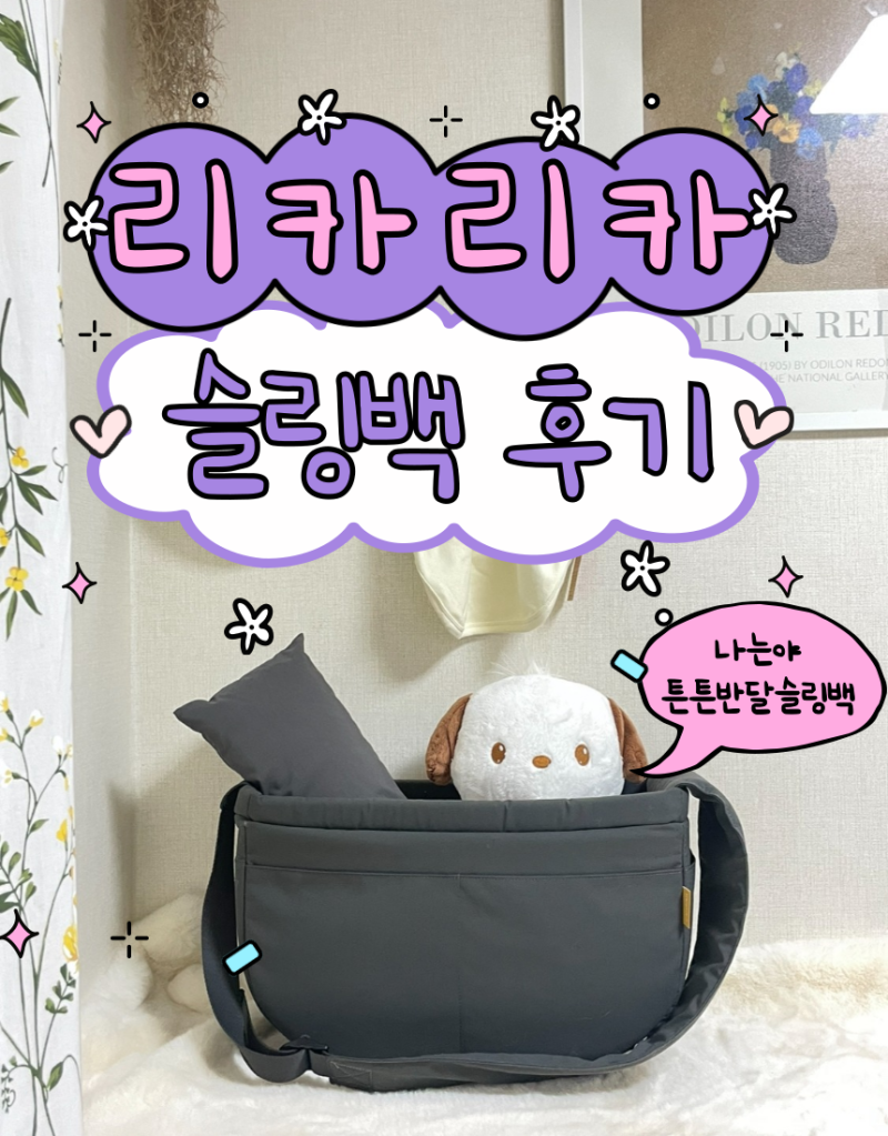 강아지 중형견 매쉬슬링백 추천 리카리카 슬링백 L사이즈 사용후기