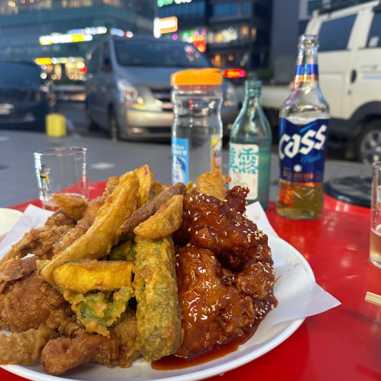  신림 야장 노포맛집, 도림천 옆 한적한 야외에서 즐기는 골뱅이랑치킨
