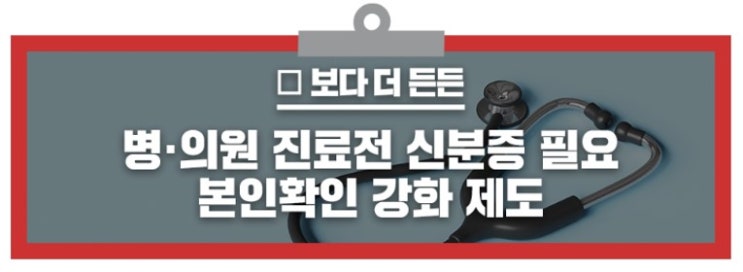  병원 의원 진료 전 신분증 잊지 마세요! 본인확인 강화 제도 [출처:국민건강보험공단]