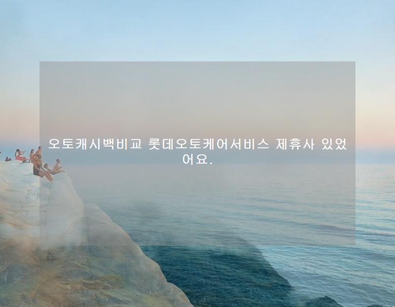 오토캐시백비교 롯데오토케어서비스 제휴사 있었어요.