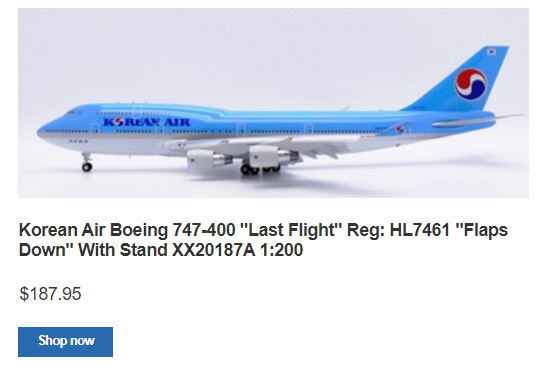  1:200,1:400 jc wings 프리오더, 1:200 대한항공 B747-400 HL7461 프리오더, 1:200 KJ model 프리오더
