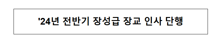 ’24년 전반기 장성급 장교 인사 단행