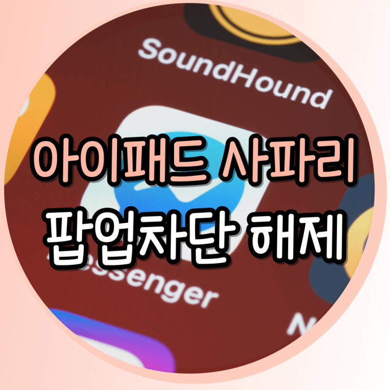 아이패드 사파리 팝업 차단 해제 10초 해결 방법