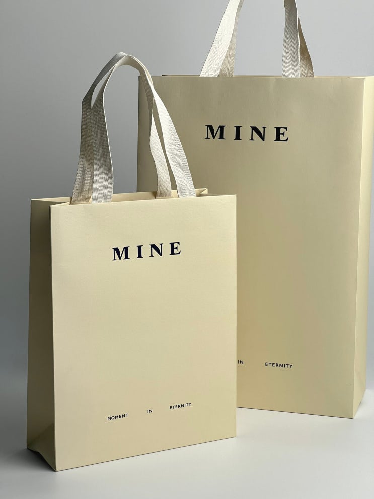  한섬 마인 쇼핑백, MINE bag, 지속가능한 소비, 쇼핑백, 제작, 의류, 명품 패키지, FSC