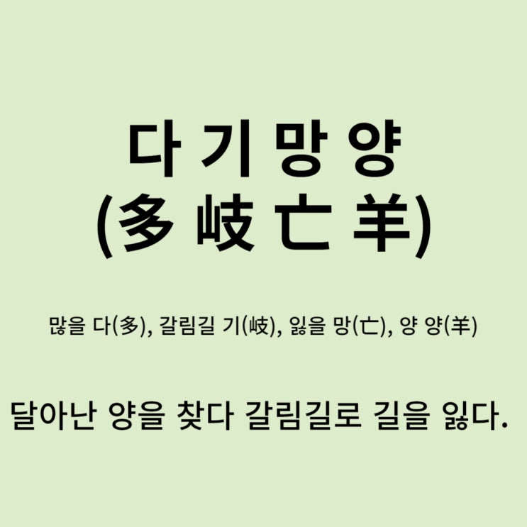  고사성어 뒤집어 보기 (22. 다기망양)