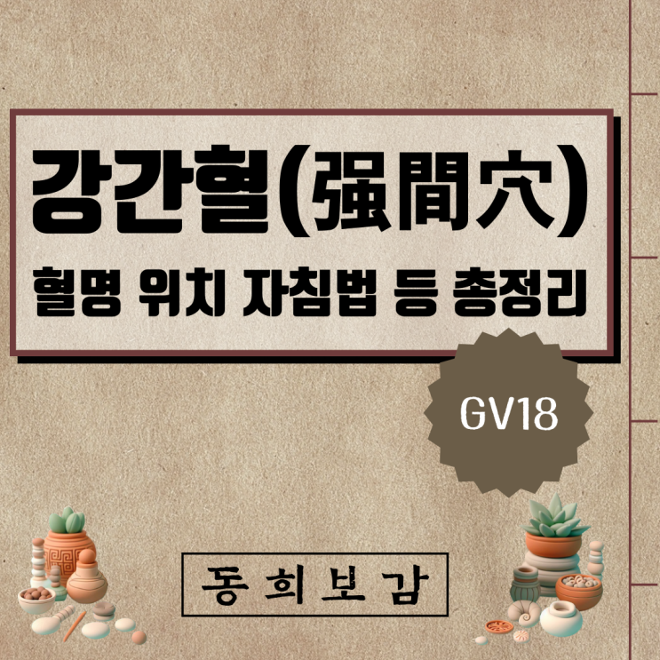  강간혈(强間穴) GV18, 소속경맥 혈명 위치 특성 자침법 등 총정리