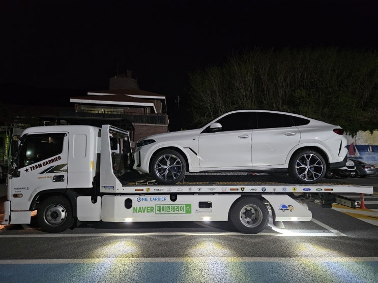  BMW X6 xDrive30d 경기도 시흥에서~동해항 수출차탁송 단독캐리어탁송 카캐리어 장거리탁송 어부바탁송 수입차탁송. [제이원캐리어]