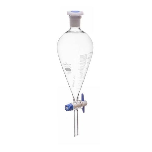  [유리초자] 눈금 분액 깔때기 Squibb Shape Graduated Separating Funnel with PP Stopper