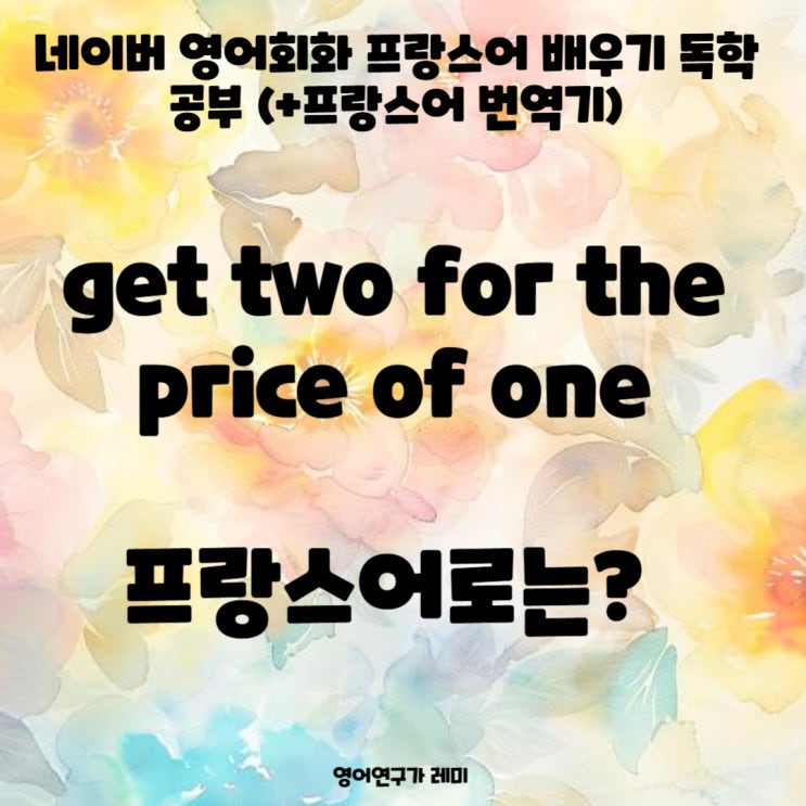 네이버 영어회화 프랑스어 배우기 독학 공부 (+프랑스어 번역기) get two for the price of one