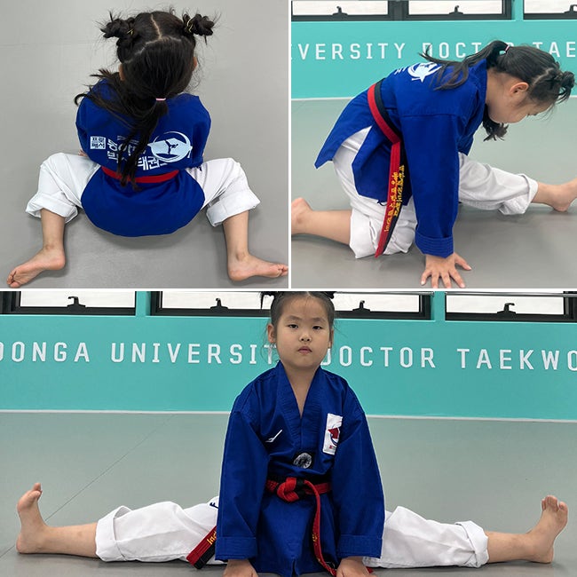 태권도 다리찢기 하늘발차기에 필수지만 무리는 금물