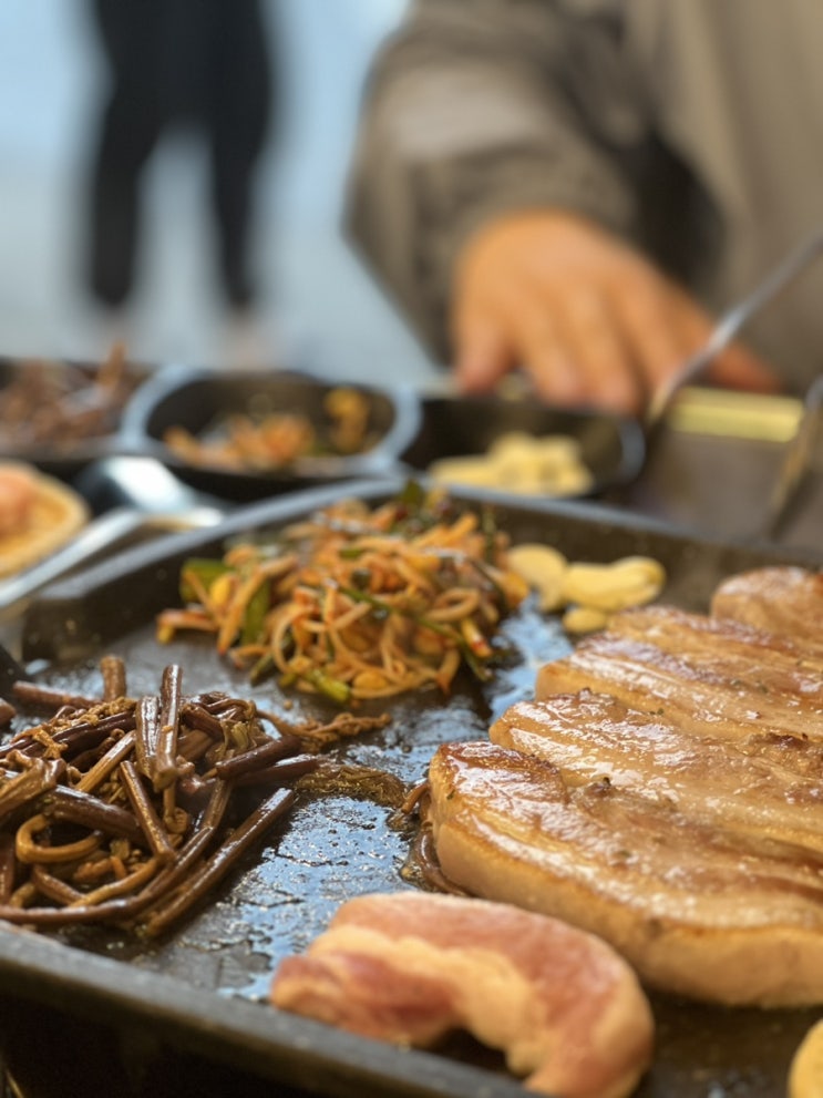  서정리역 맛집, 미나리 생삼겹  : 다모여 생삼겹