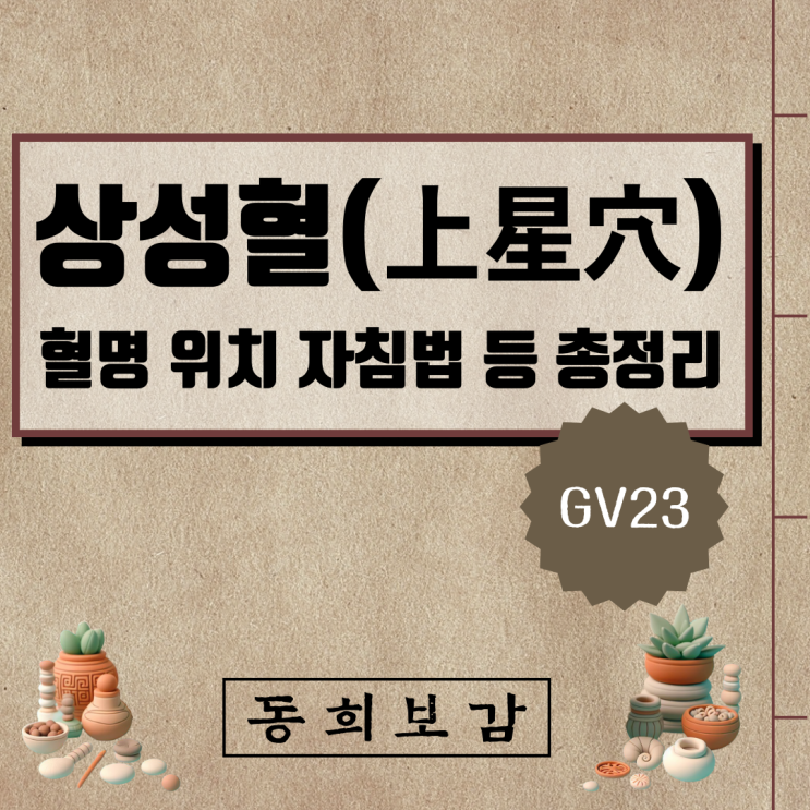  상성혈(上星穴) GV23, 소속경맥 혈명 위치 특성 자침법 등 총정리