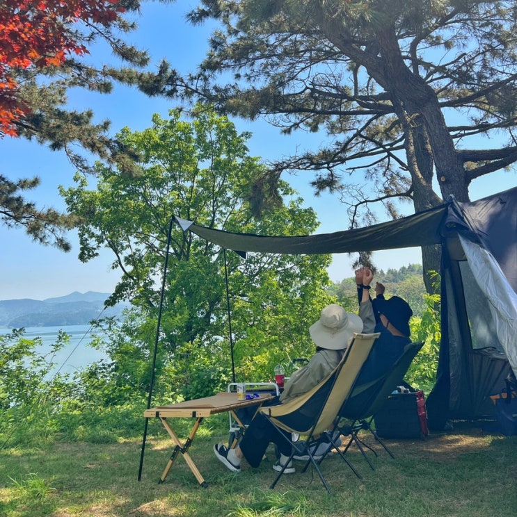  창원 근교 가볼만한곳 경남 차크닉 고성애향동산 바다뷰 노지캠핑 후기