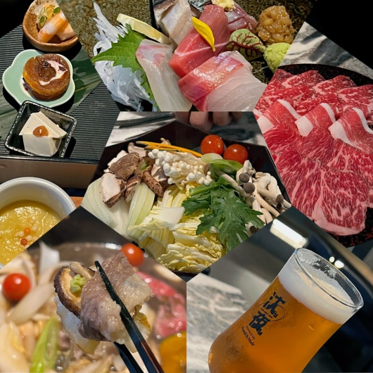  분당 판교 맛집 탐방, 엠오엠에서 먹는 스키야키 사시미 디너 코스