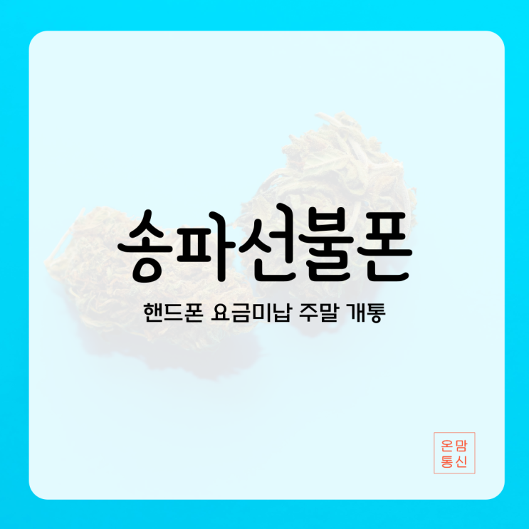  송파선불폰 핸드폰 요금미납 상태로 주말에도 개통하는 방법