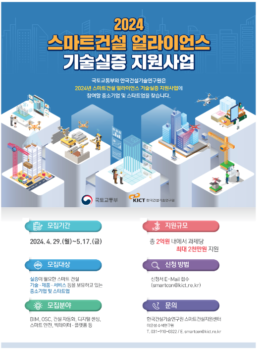 4월 29일부터 신청 접수 … 기업당 최대 2천만원의 기술실증 비용 지원 4월 29일부터 신청 접수 … 기업당 최대 2천만원의 기술실증 비용 지원