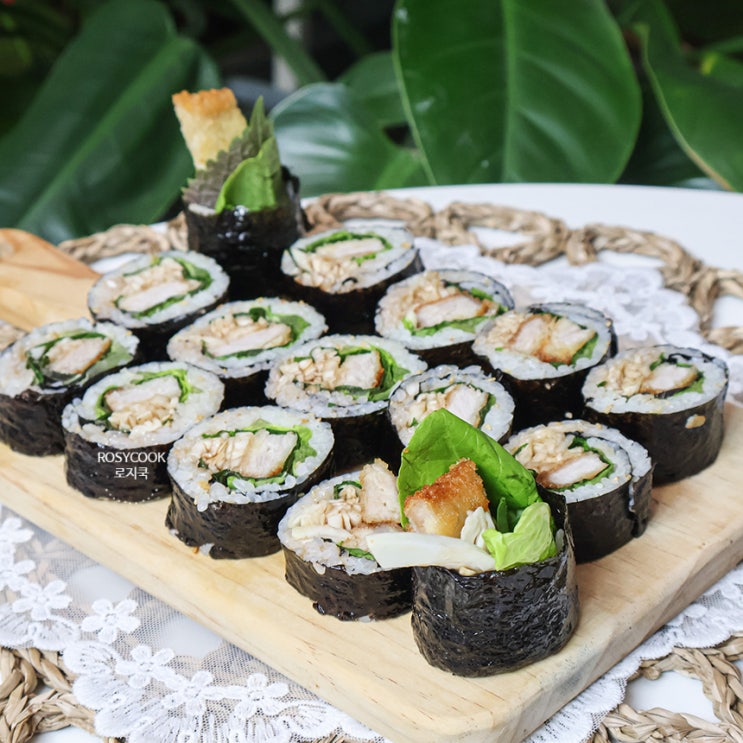  돈까스김밥 만들기 레시피 소스 돈가스김밥 양배추김밥 상추김밥 김밥밥 양념 만드는법 김밥김 앞뒤