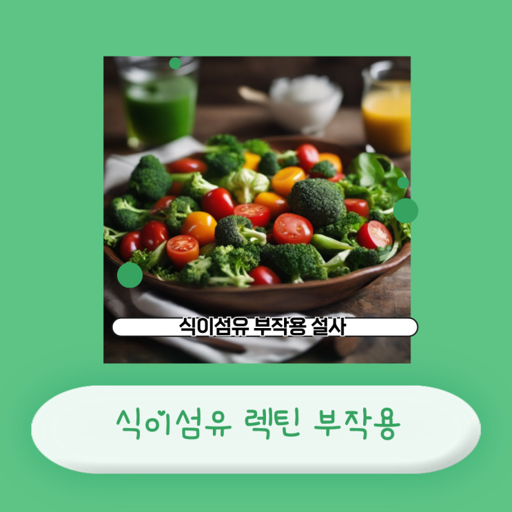  식이섬유 부작용 렉틴 설사 장건강 채소 과일의 진실