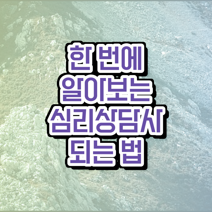  성인심리상담센터 비용 , 심리상담사 자격증 합격정보 체크