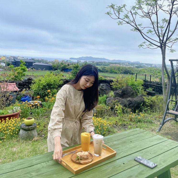  서귀포카페추천 지오아라:) 다쿠아즈가 맛있는 산방산카페