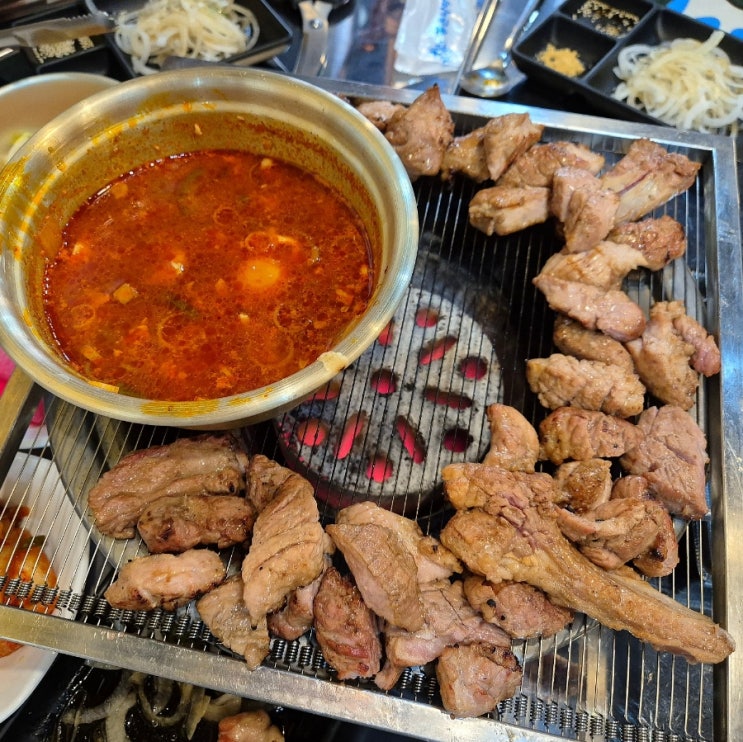  여수 돼지갈비 맛집 연탄돼지갈비 학동 고기집