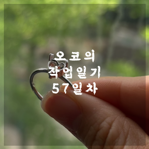  오코의 100일 작업일기 DAY 57 예쁜 쿠션과 하트반지
