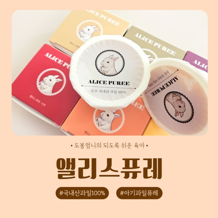  앨리스퓨레 국내산과일 100% 아기퓨레 영양듬뿍 간식