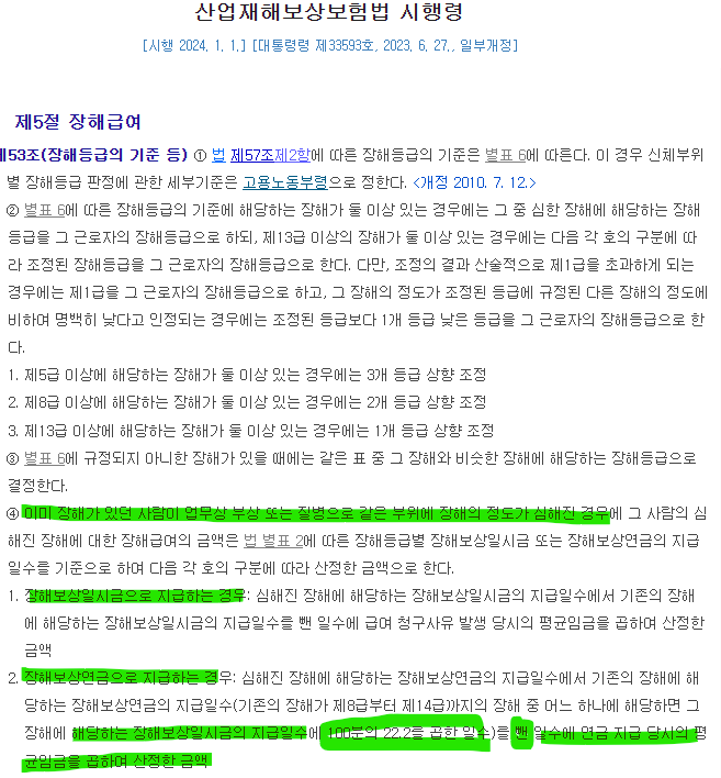  [산재보상]가중장해, 무릎 기존장해 '국가장해 6급',  산재 사고로 같은 다리의 장해가 더해진 경우 소송 사례