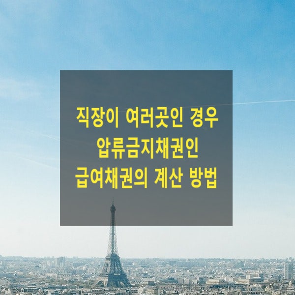  압류금지채권인 급여채권(1/2)이 중복되거나 여러 종류인 경우의 계산방법